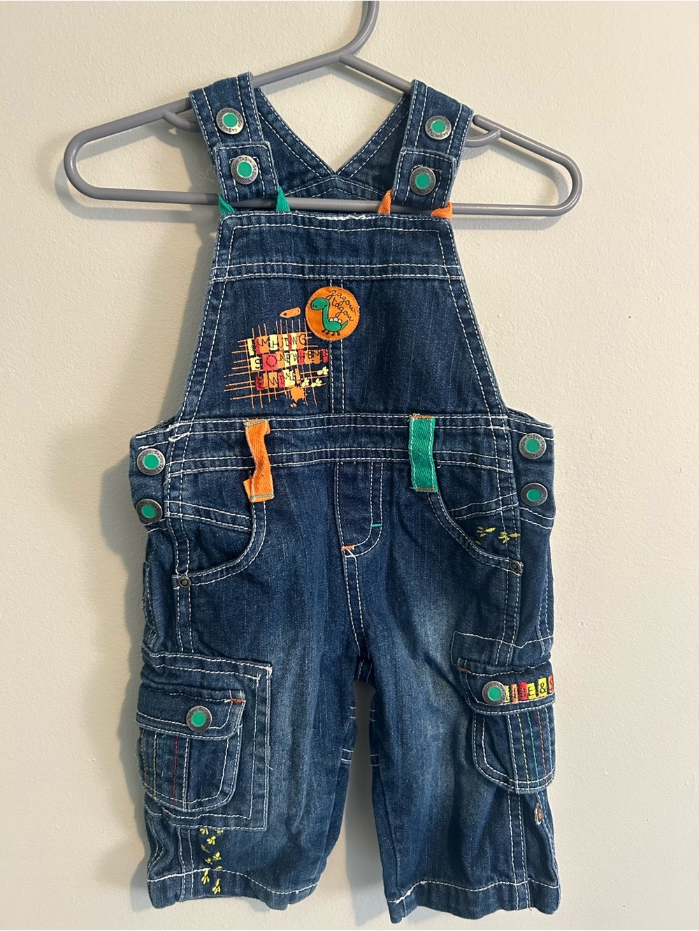 Vintage denim baby overalls